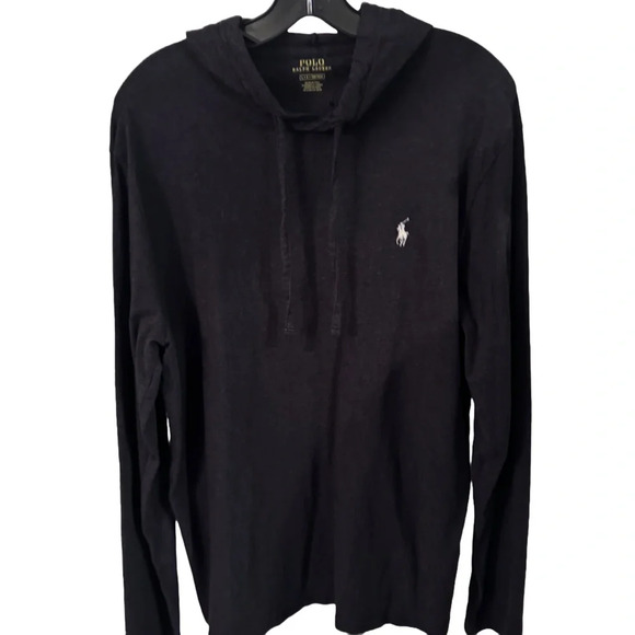 Polo Ralph Lauren Men’s Lightweight Pullover Hoodie Dark Gray Sz L NWOT - Picture 1 of 9